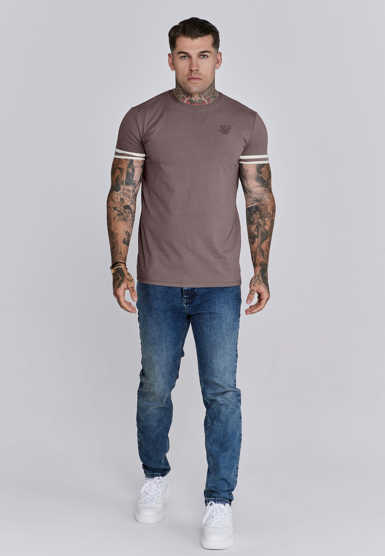 Brown and Ecru Tournament T-Shirt (1)