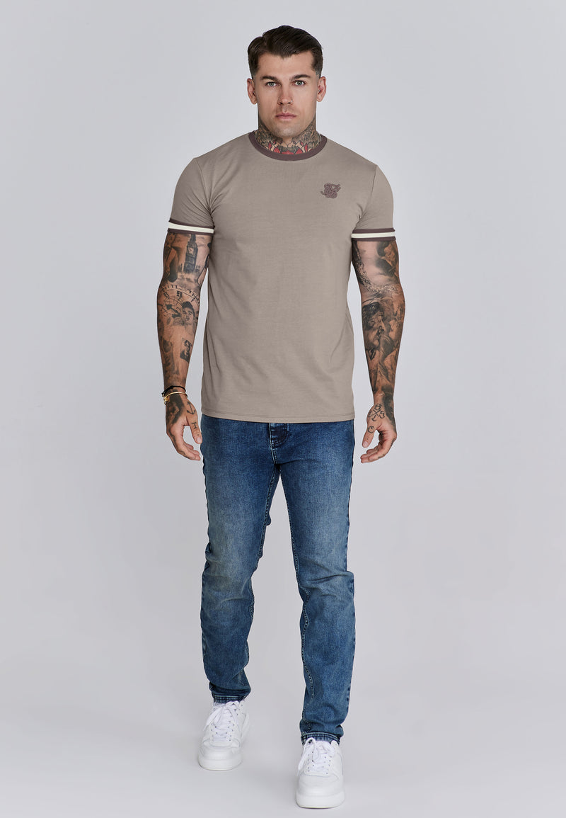 Beige and Ecru Tournament T-Shirt (1)