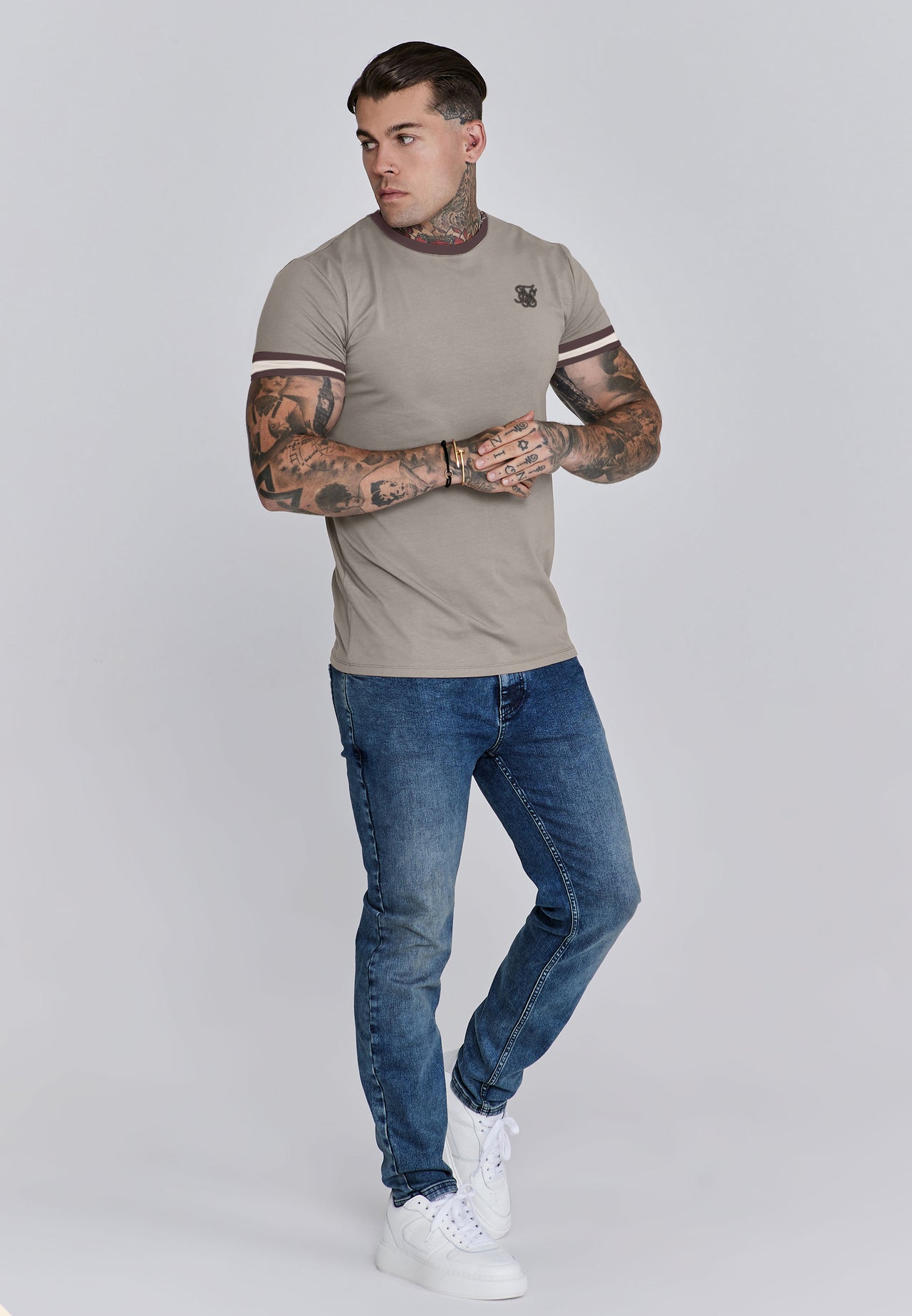 Beige and Ecru Tournament T-Shirt (3)