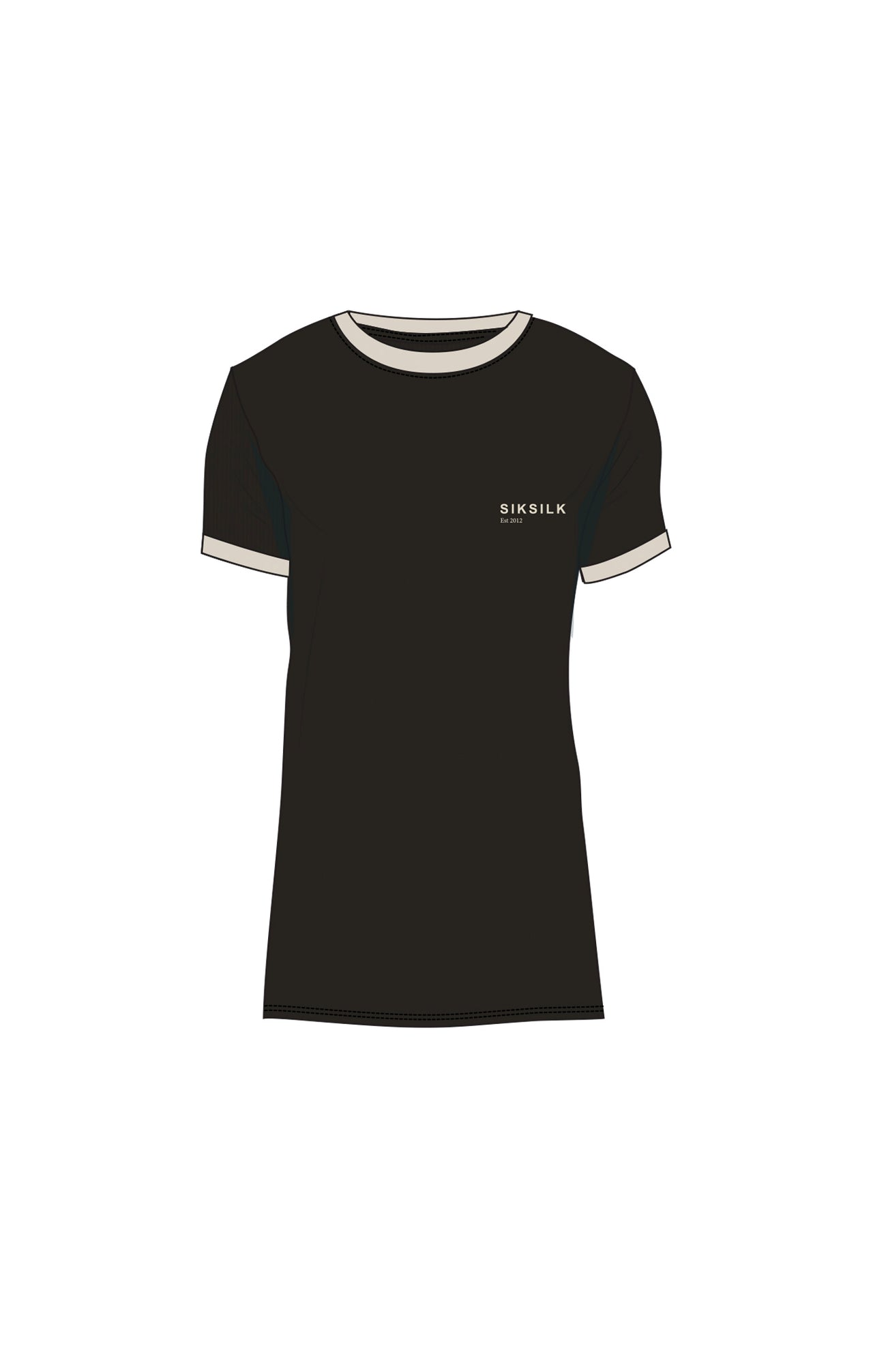 Black and Ecru Ringer T-Shirt