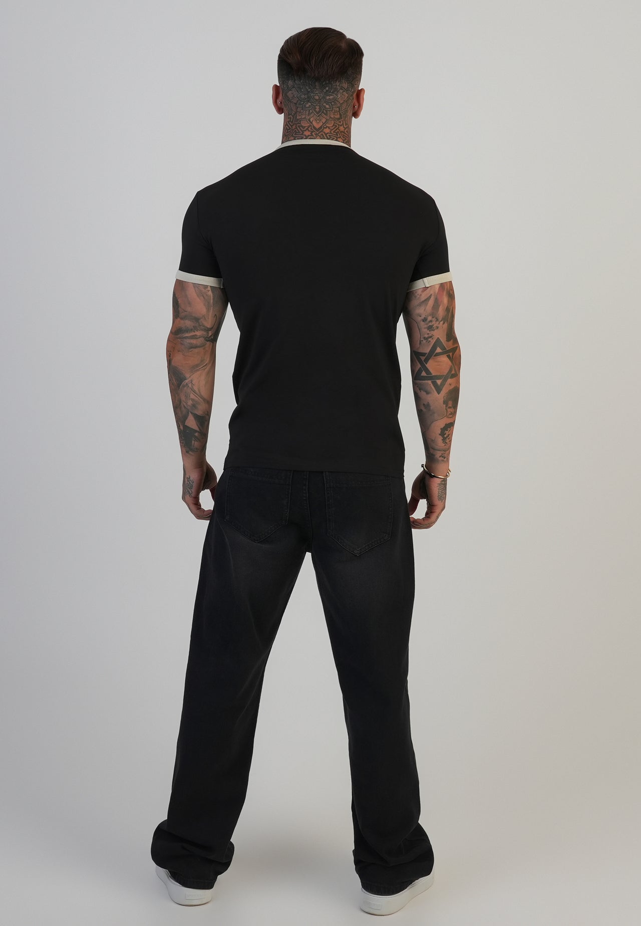 Black and Ecru Ringer T-Shirt (4)