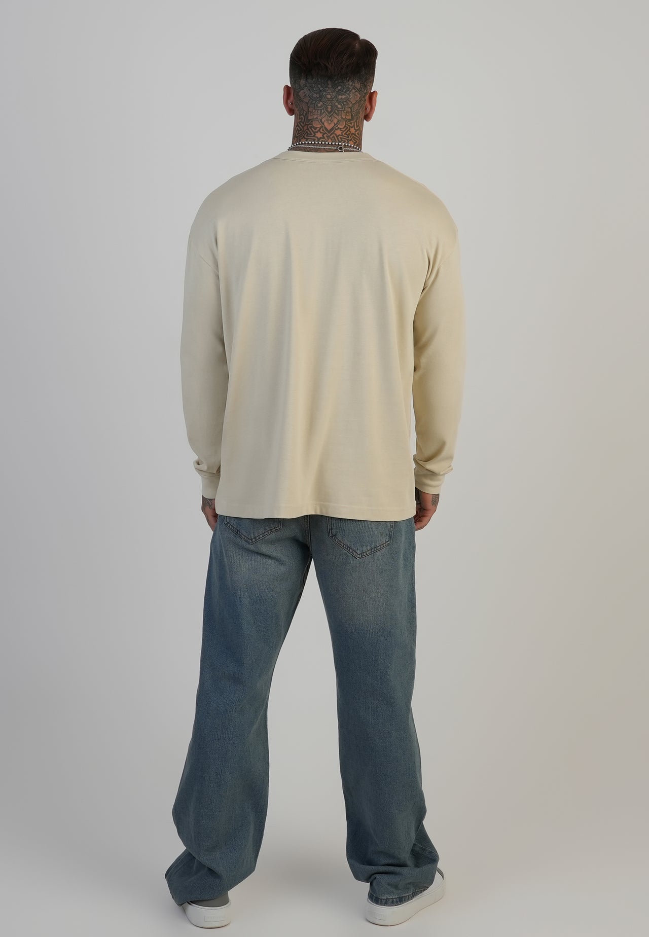 Ecru LS Logo T-Shirt (4)