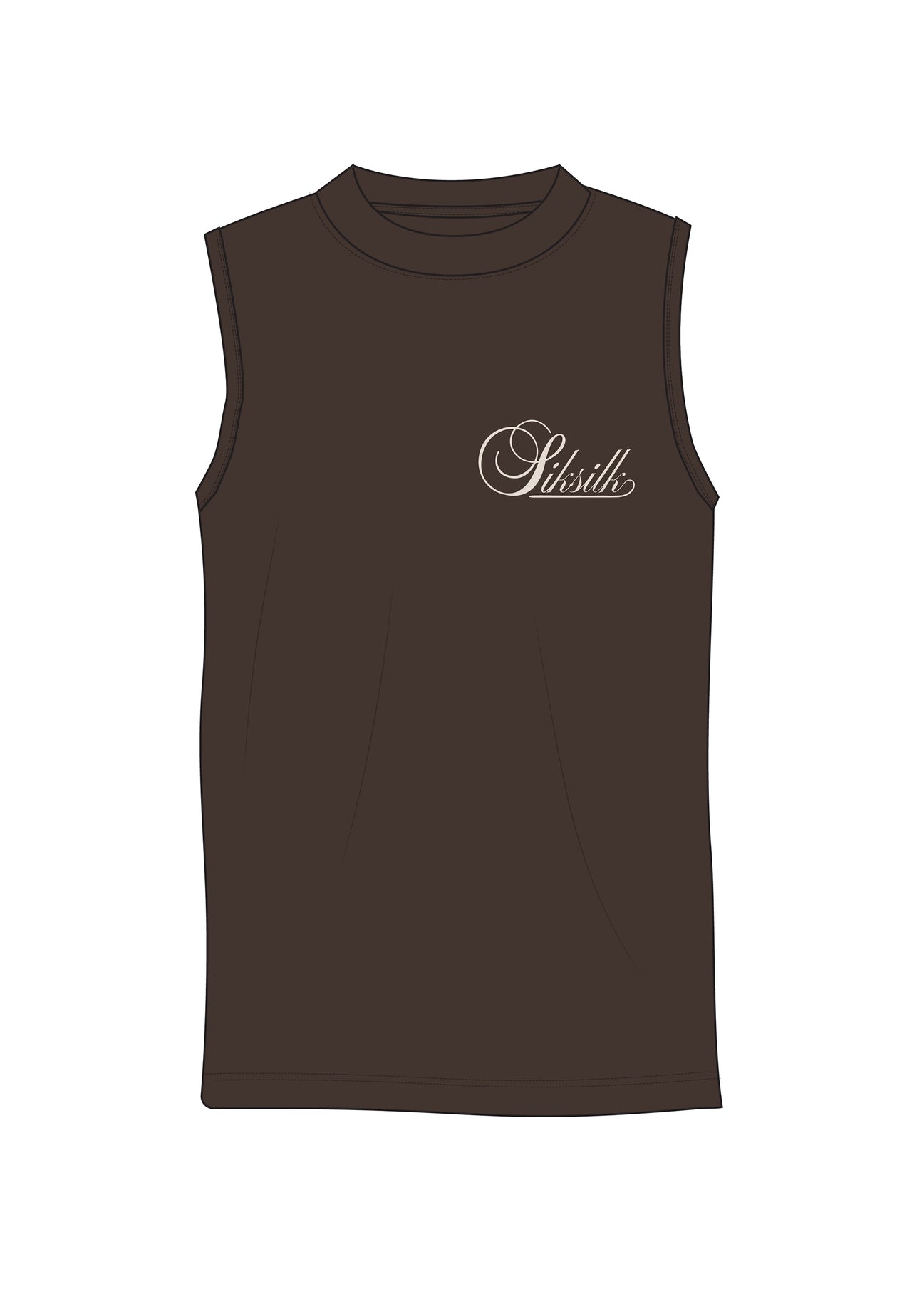 Brown Sleeveless T-Shirt