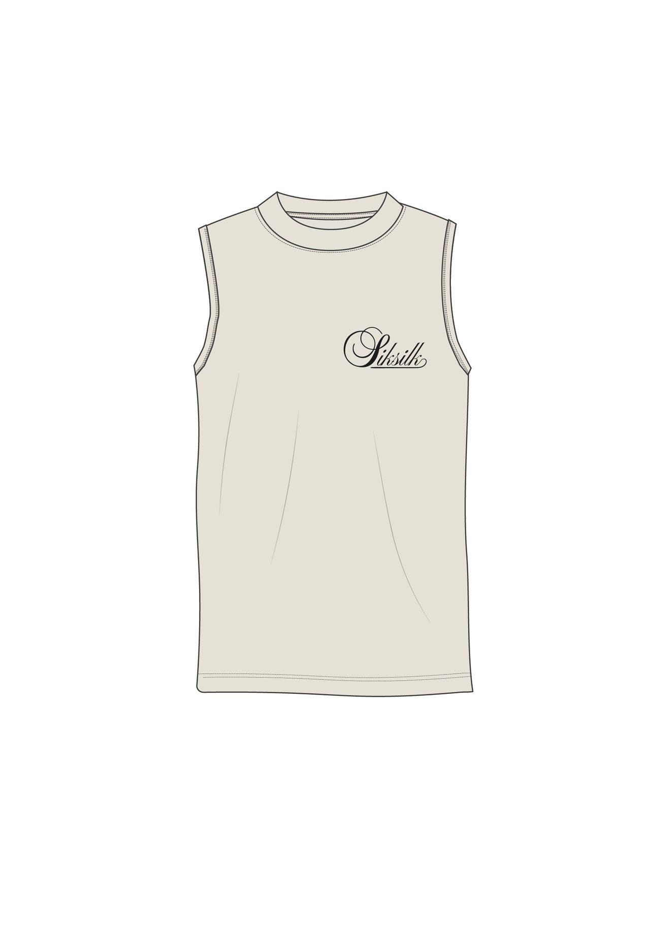 Ecru Sleeveless T-Shirt