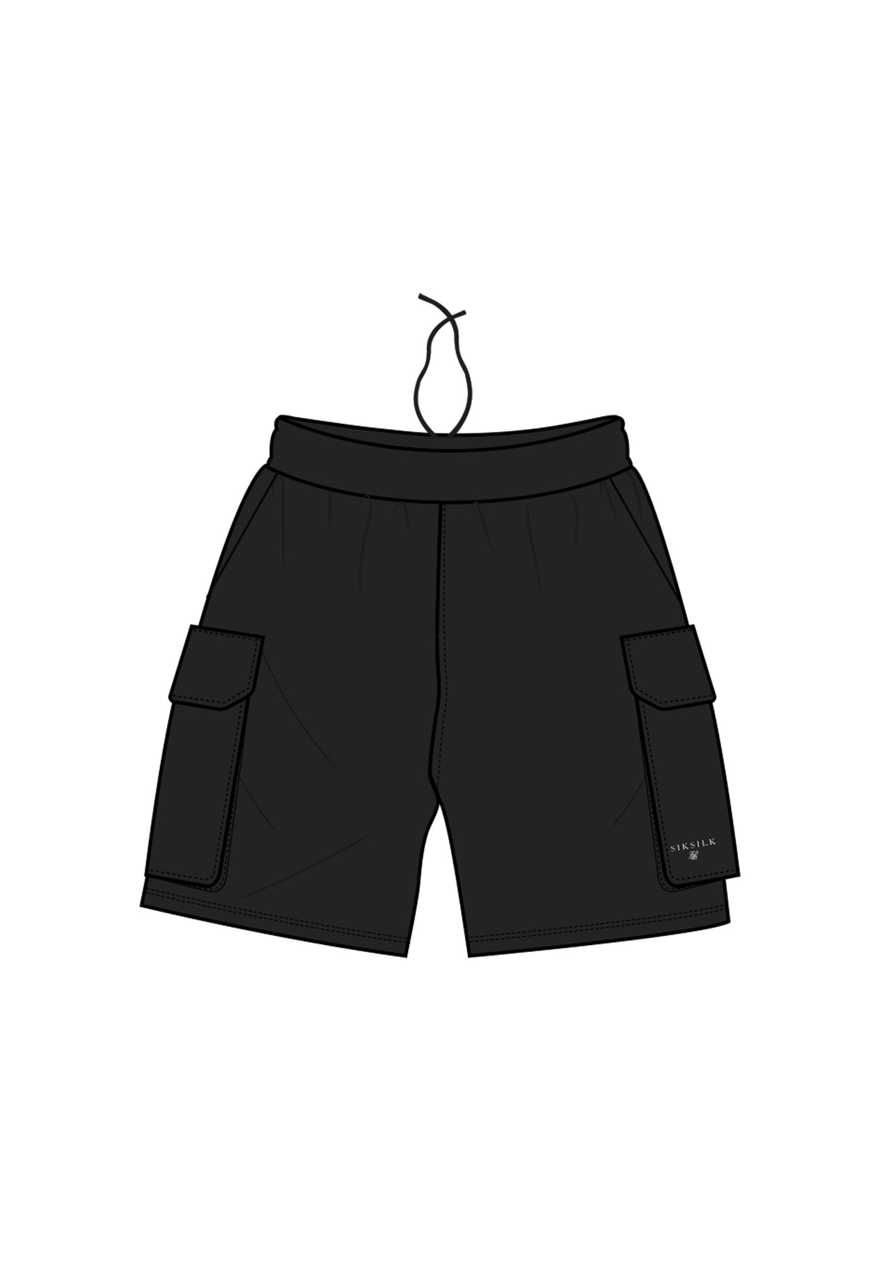 Black Cargo Swim Shorts