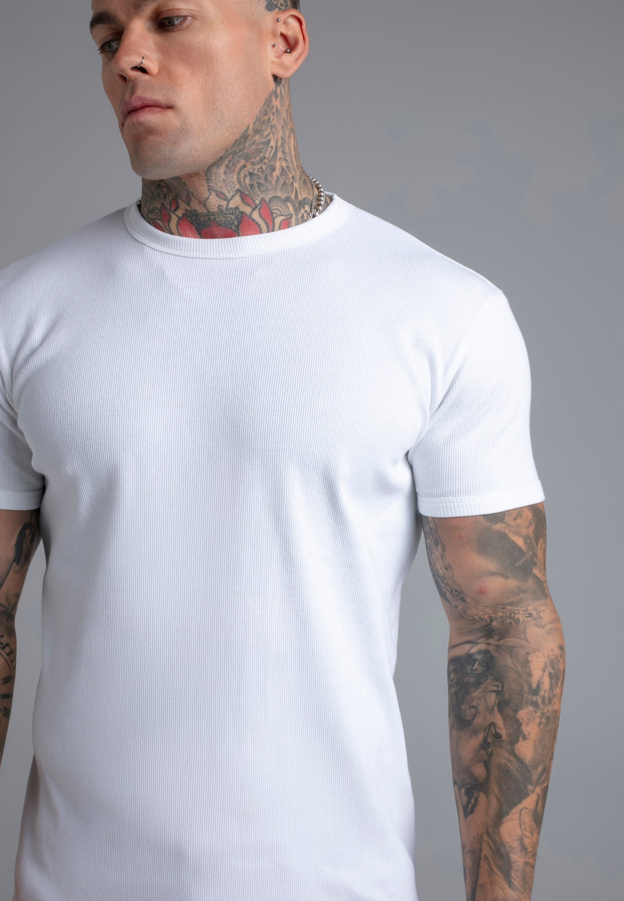 White Muscle Fit T-Shirt (1)