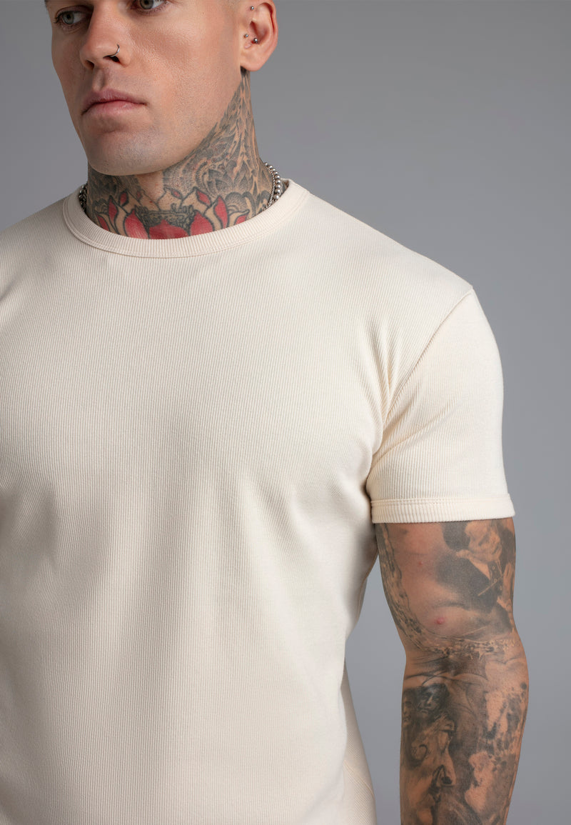 Ecru Muscle Fit T-Shirt (1)