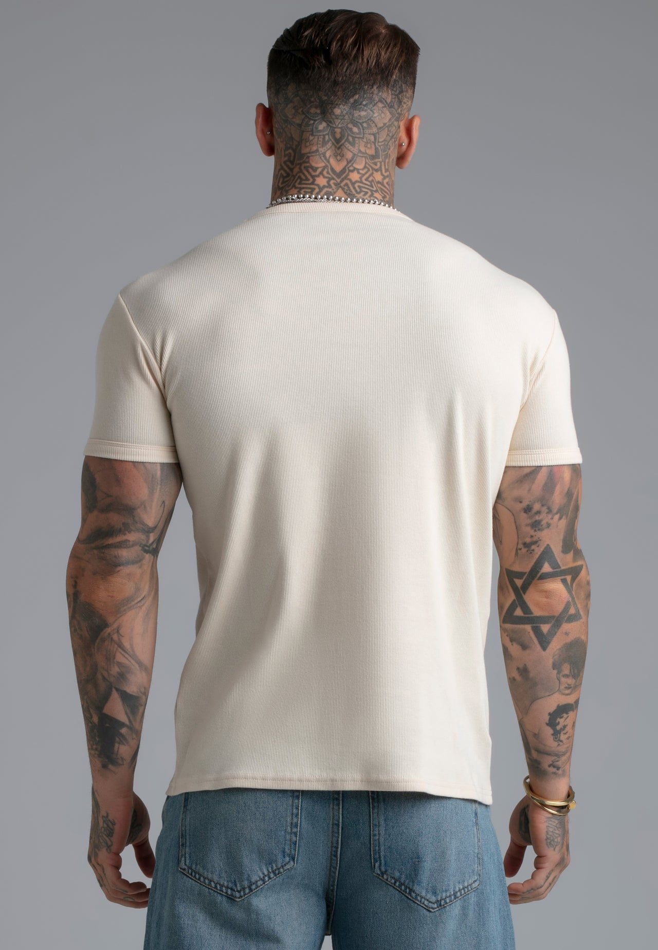 Ecru Muscle Fit T-Shirt (4)