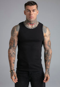 Black Ribbed Vest