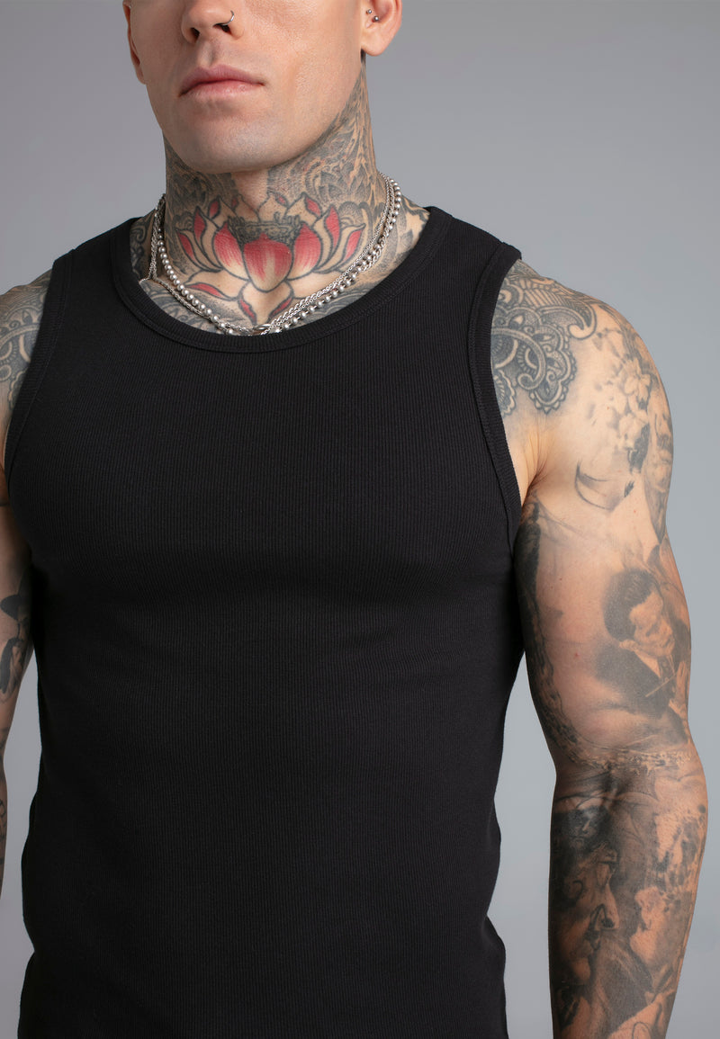 Black Ribbed Vest (1)