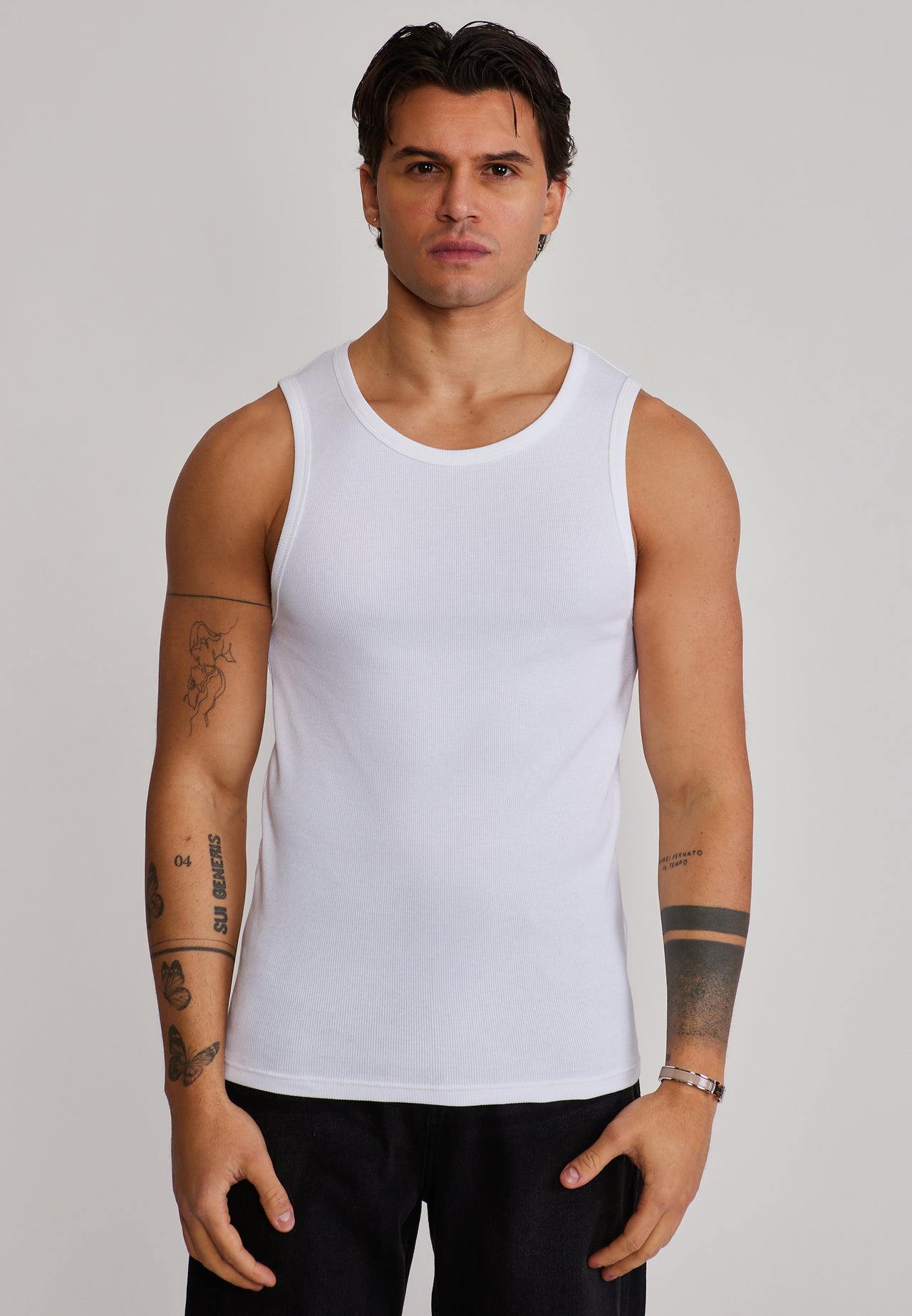 White Ribbed Vest