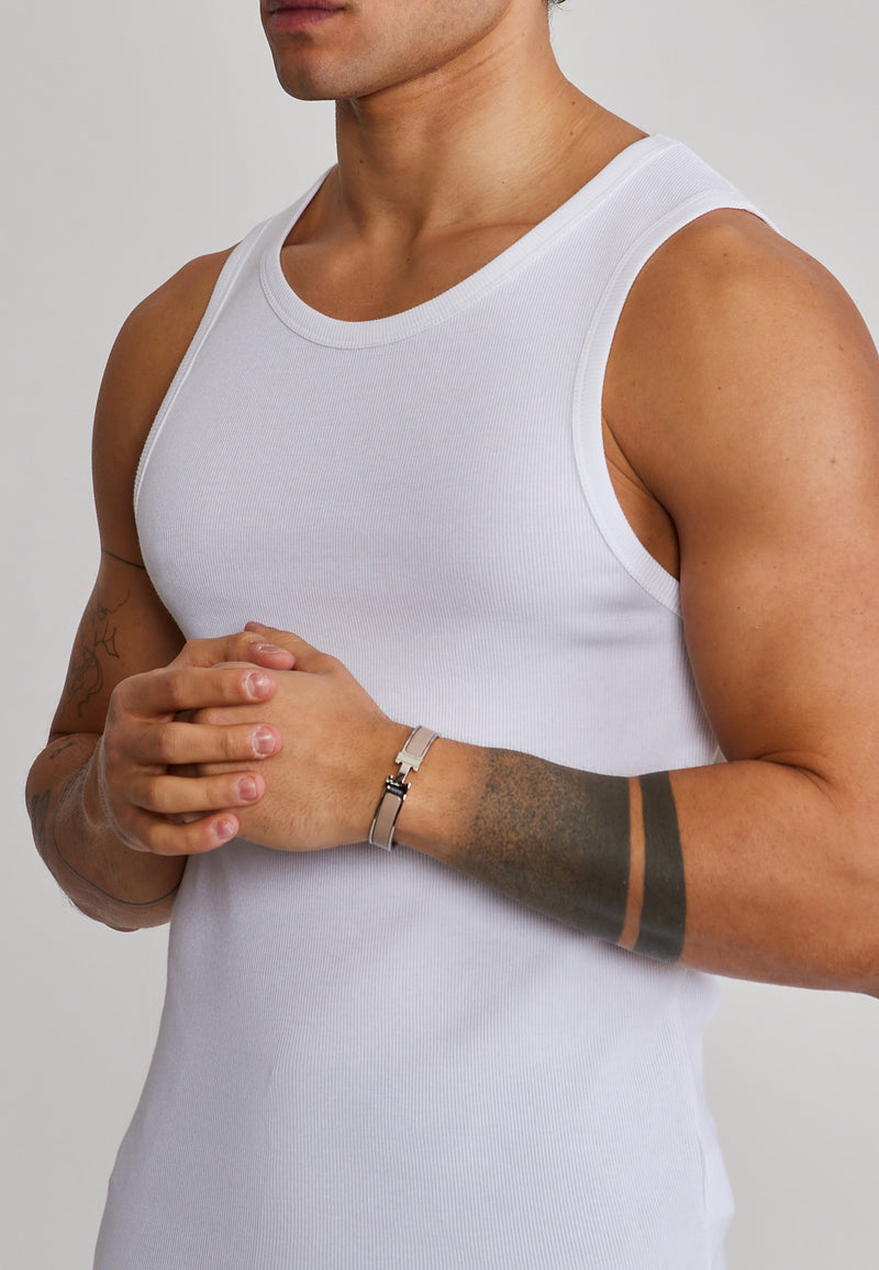 White Ribbed Vest (1)