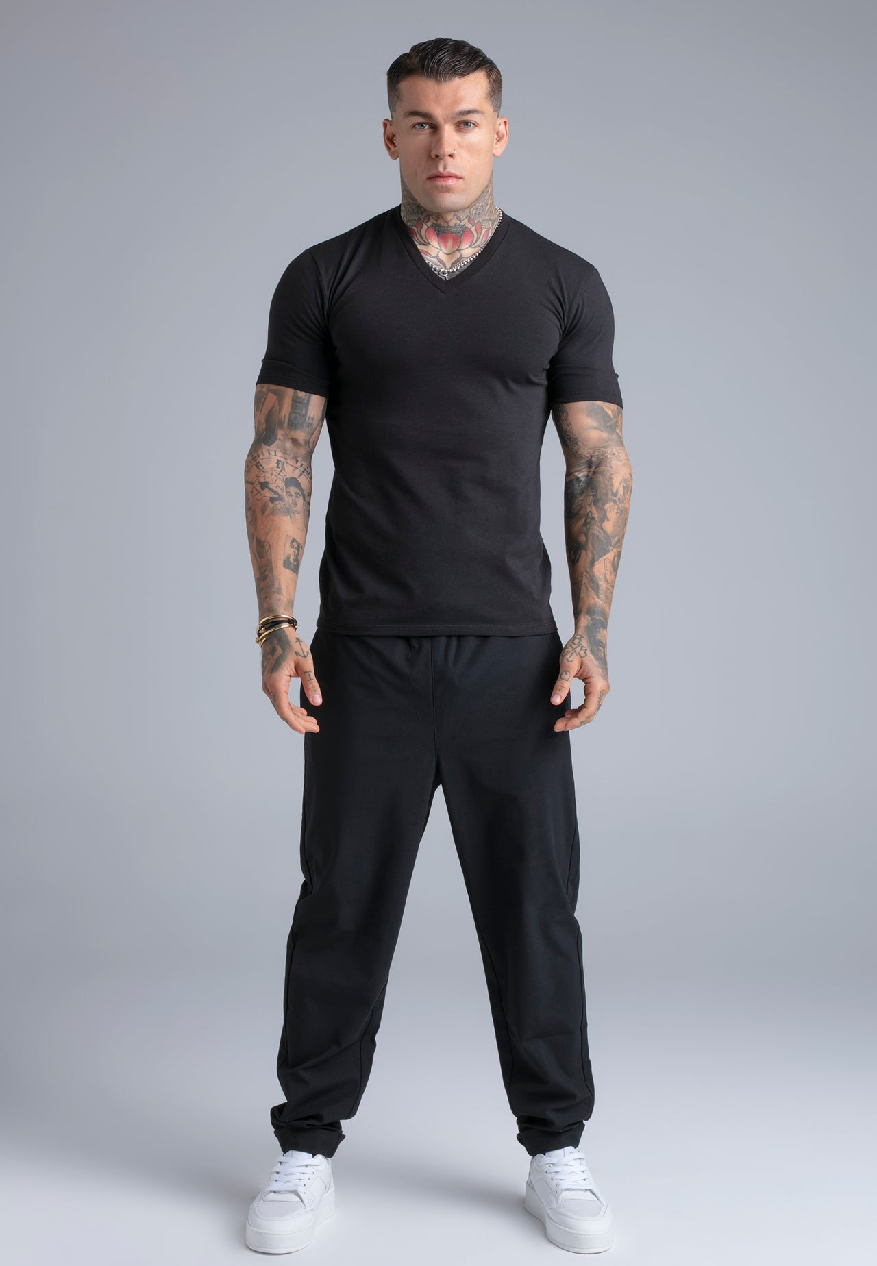 Black V-Neck T-Shirt (2)