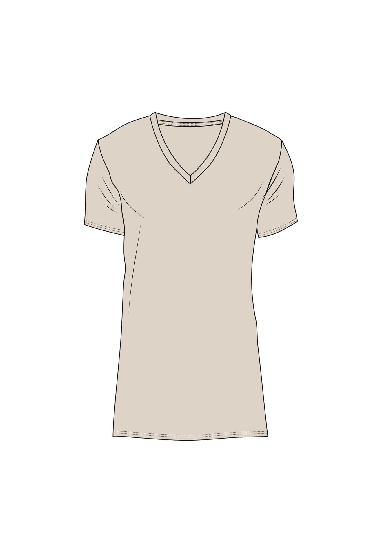 Ecru V-Neck T-Shirt
