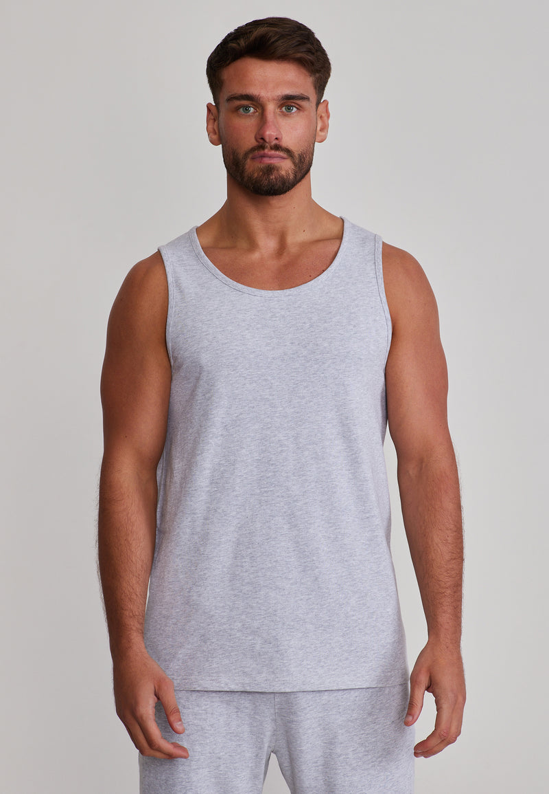Grey Marl Vest and Shorts Set (1)