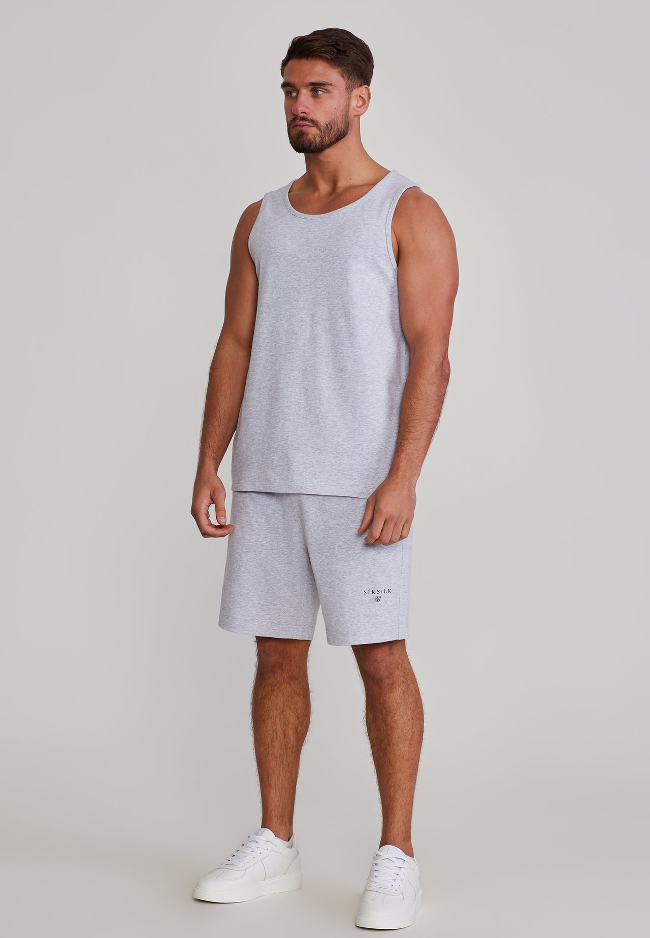 Grey Marl Vest and Shorts Set (3)