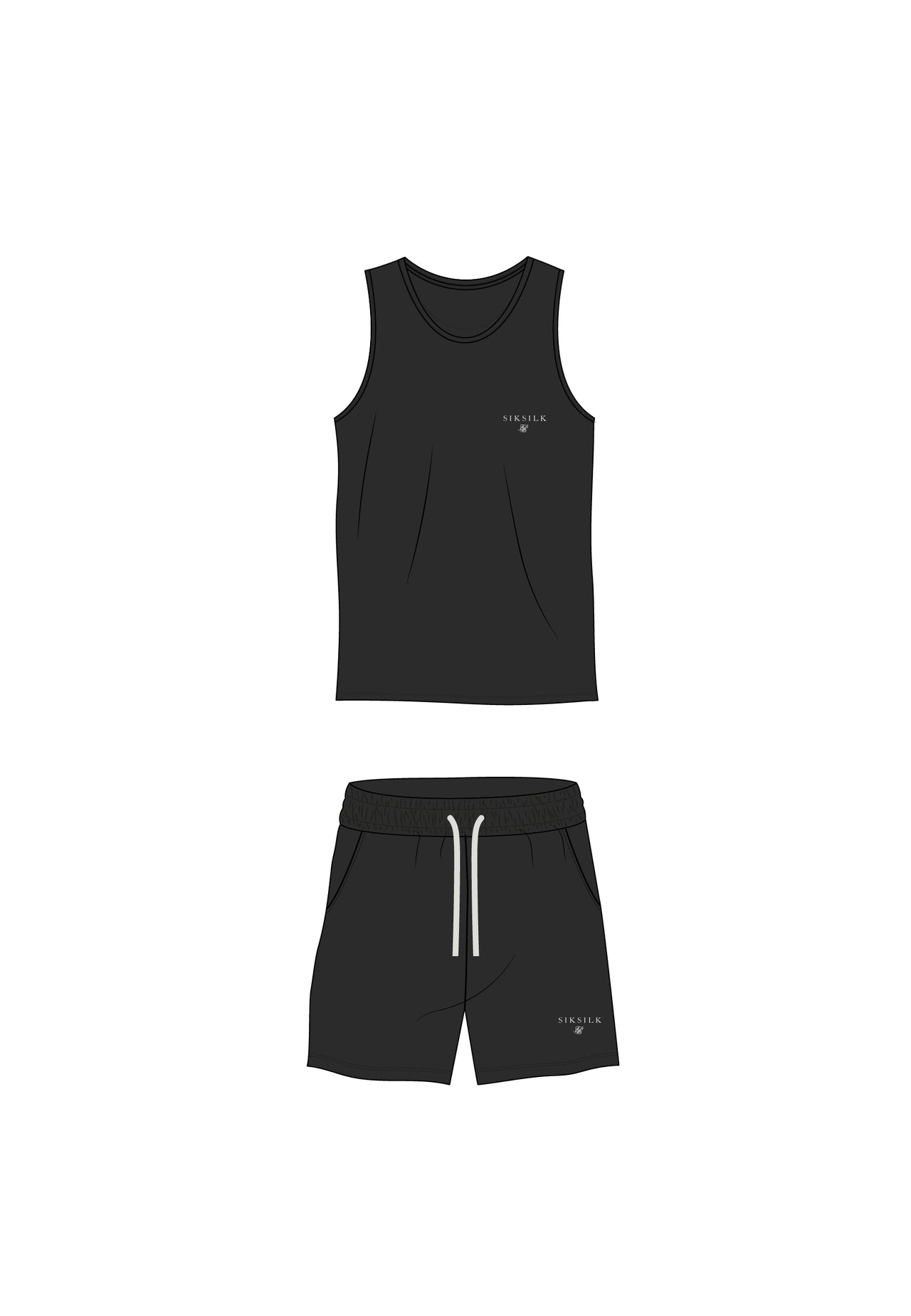 Black Vest and Shorts Set