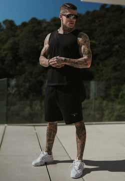 Black Vest and Shorts Set