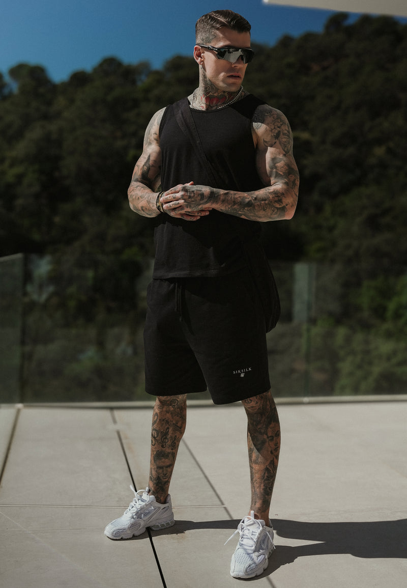Black Vest and Shorts Set