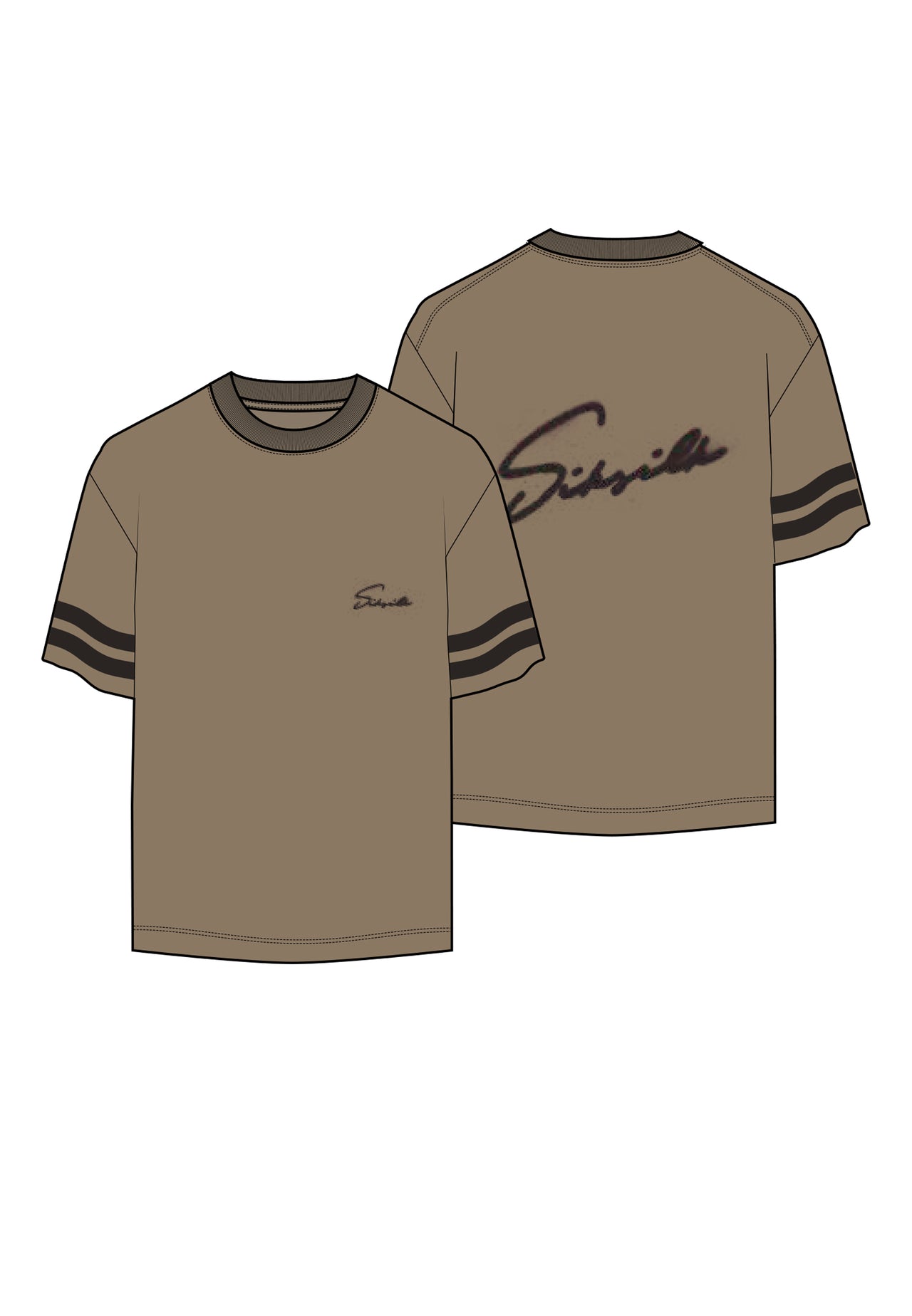 Beige Script T-Shirt