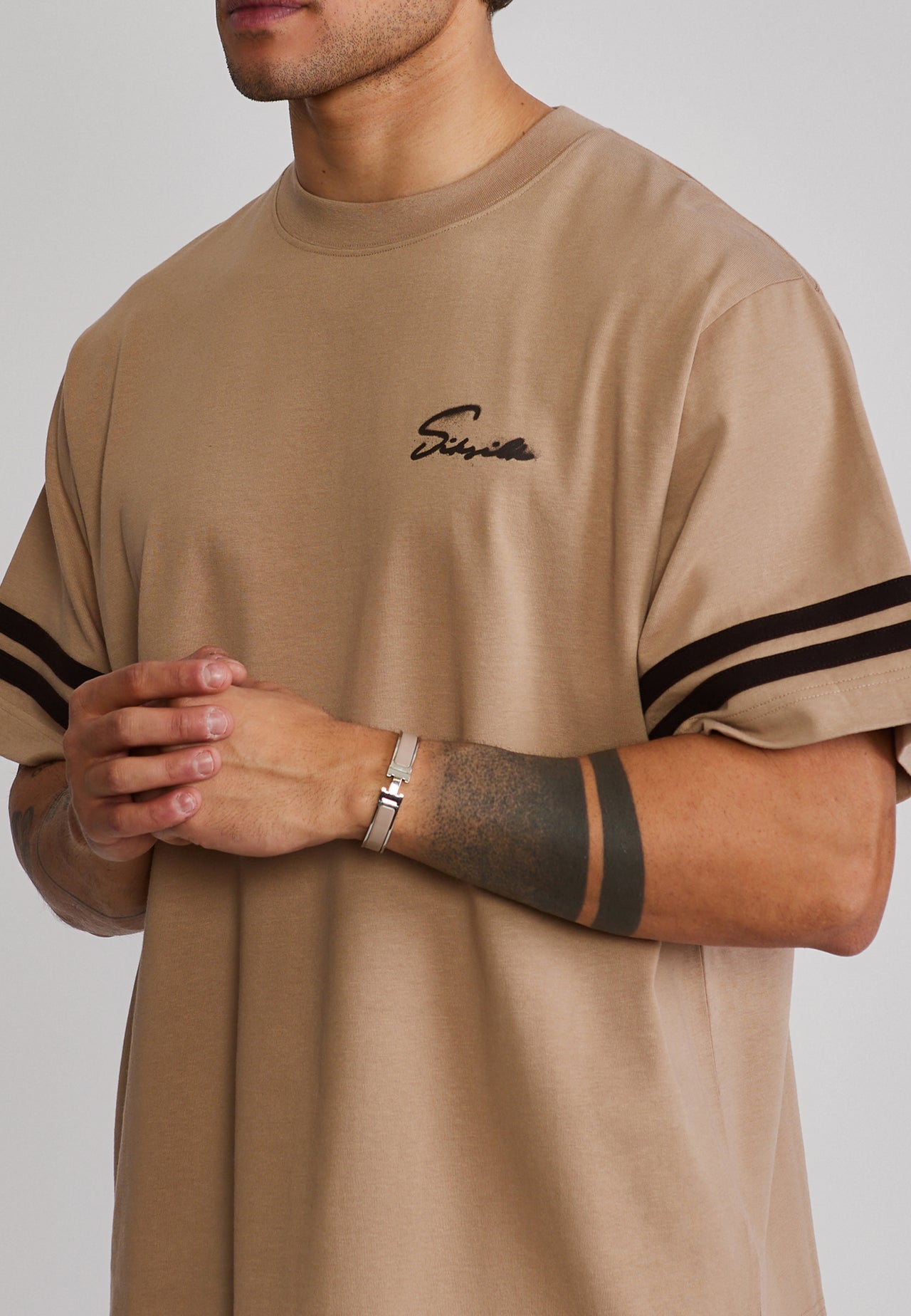 Beige Script T-Shirt (1)
