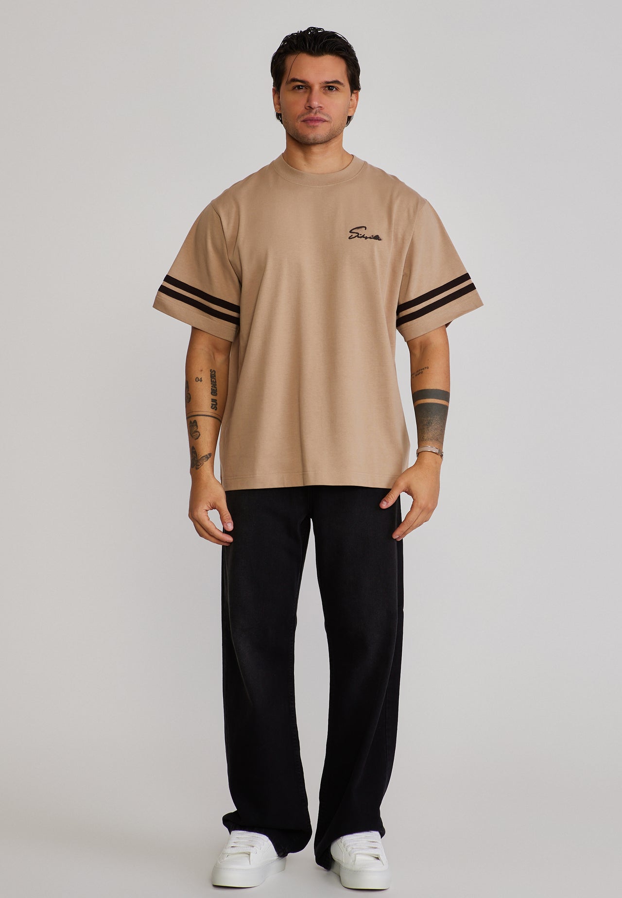 Beige Script T-Shirt (2)