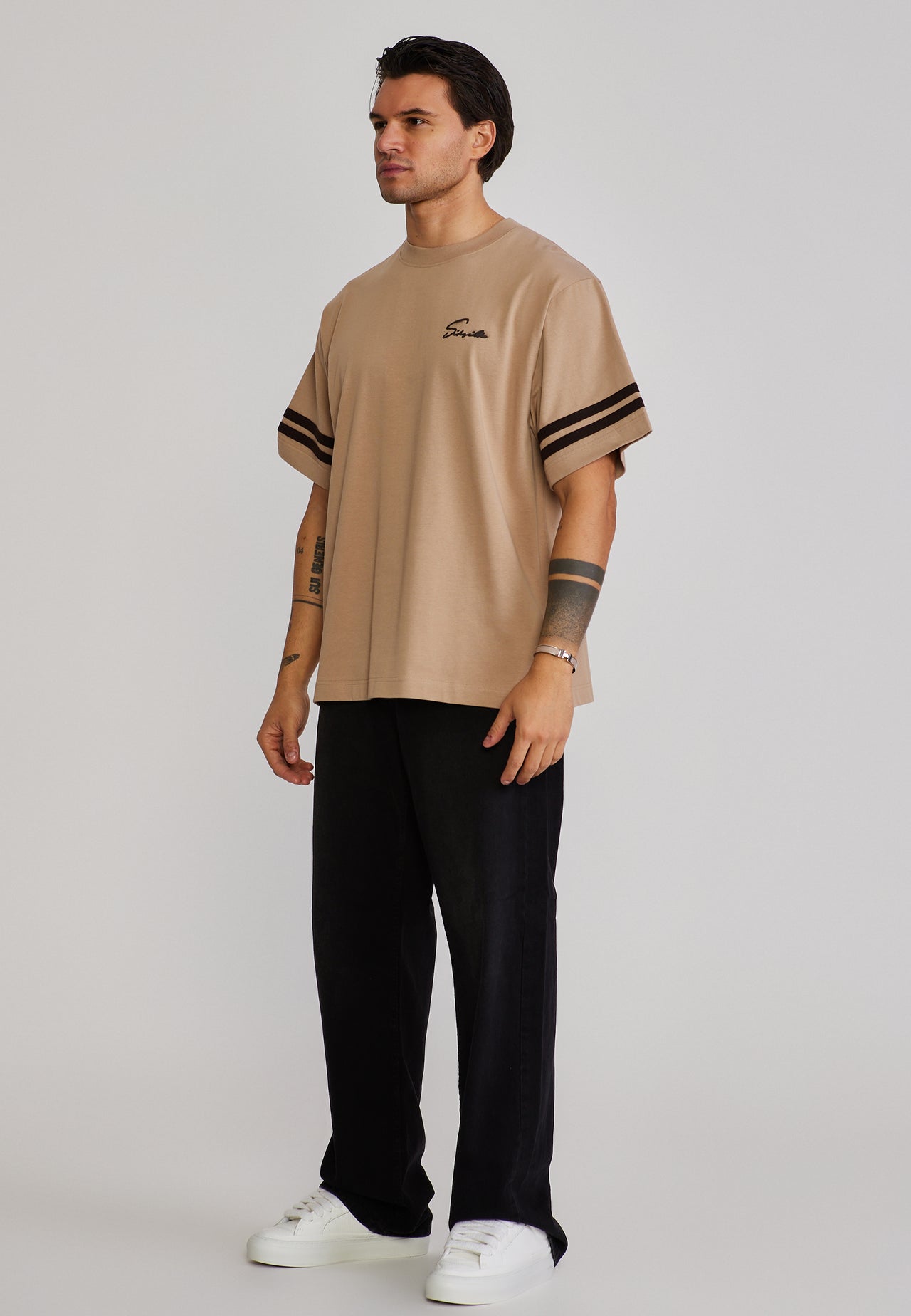 Beige Script T-Shirt (3)