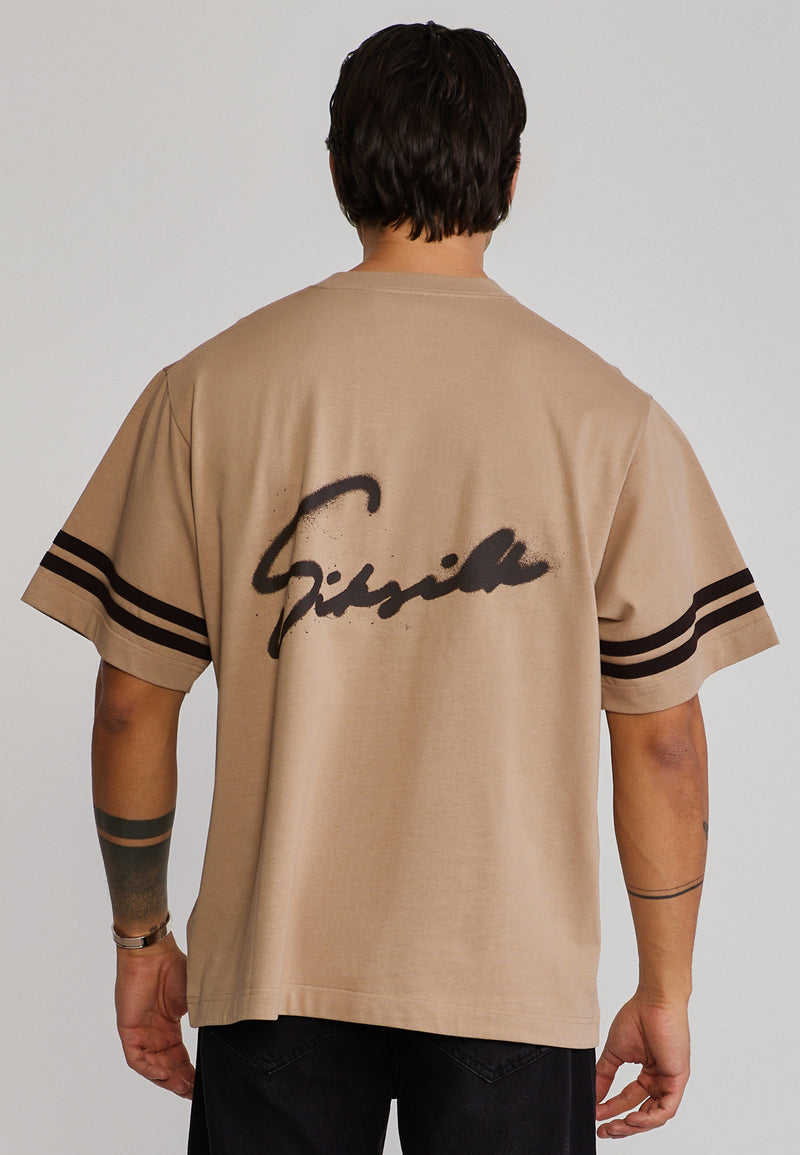 Beige Script T-Shirt (1)