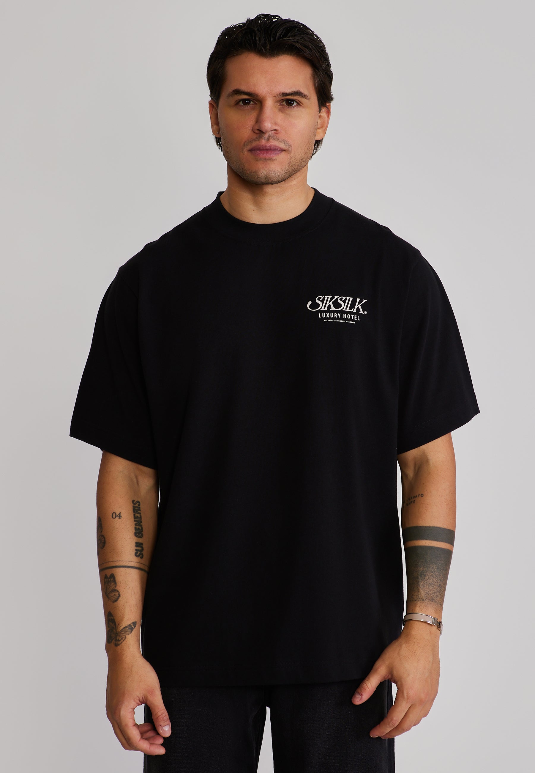 SikSilk Mens Black Graphic T-Shirt | SikSilk US