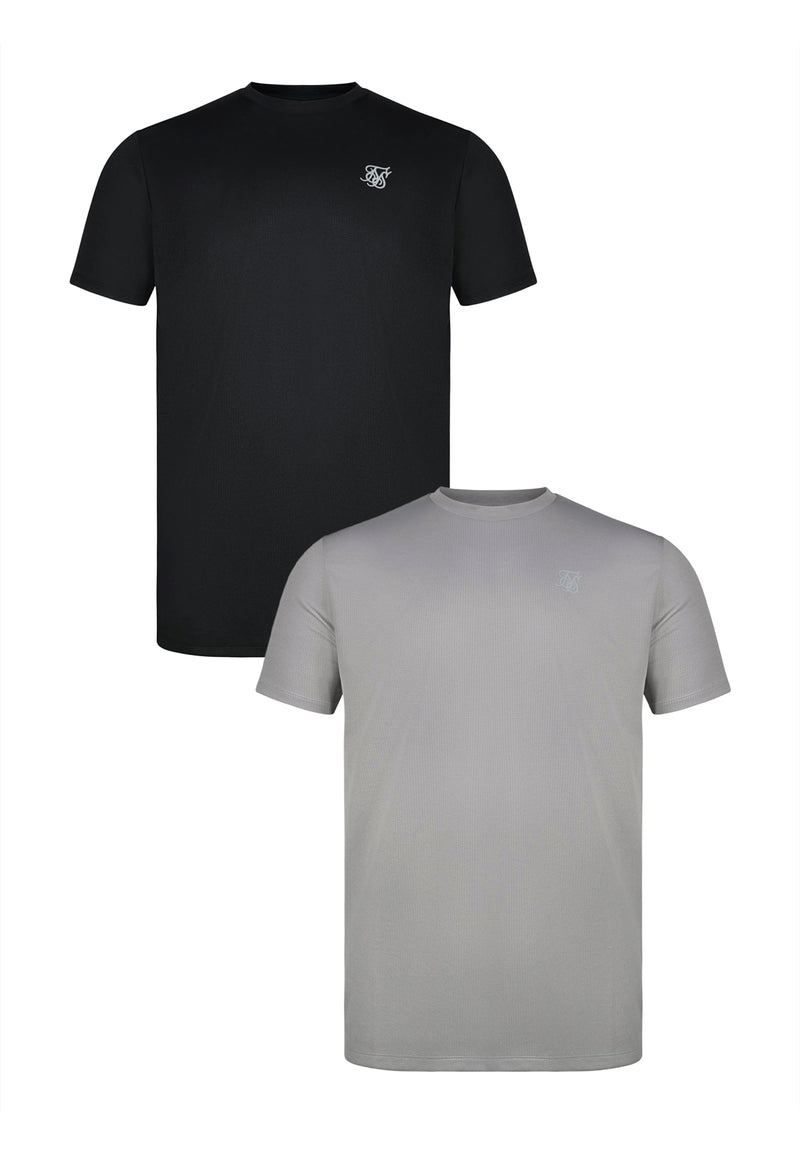 Black and Grey Pack of 2 Muscle Fit T-Shirts