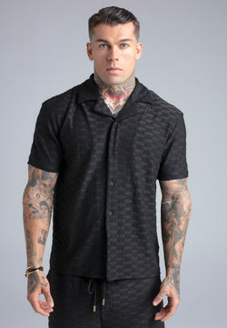 Black Towelling Shirt