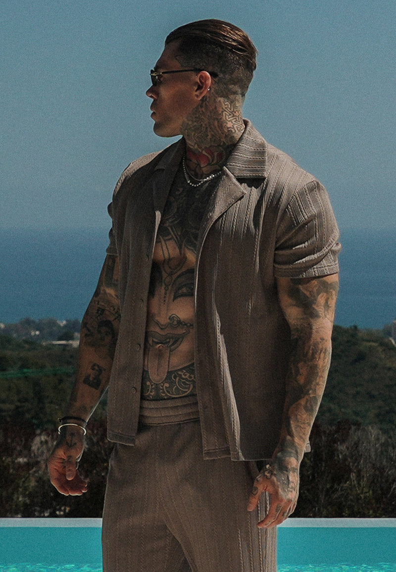 Brown Textured Shirt