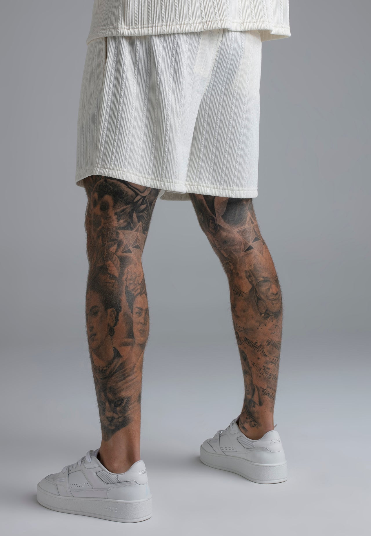 Ecru Textured Shorts (4)