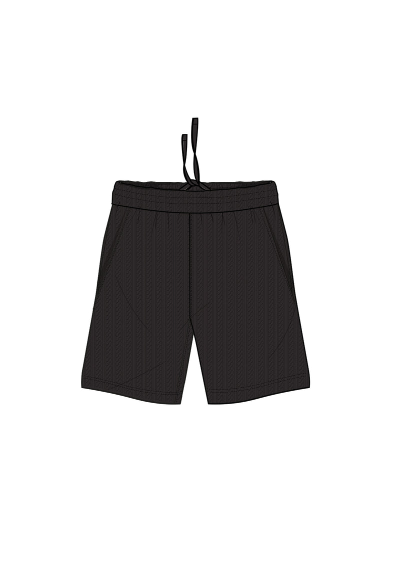 Black Textured Shorts