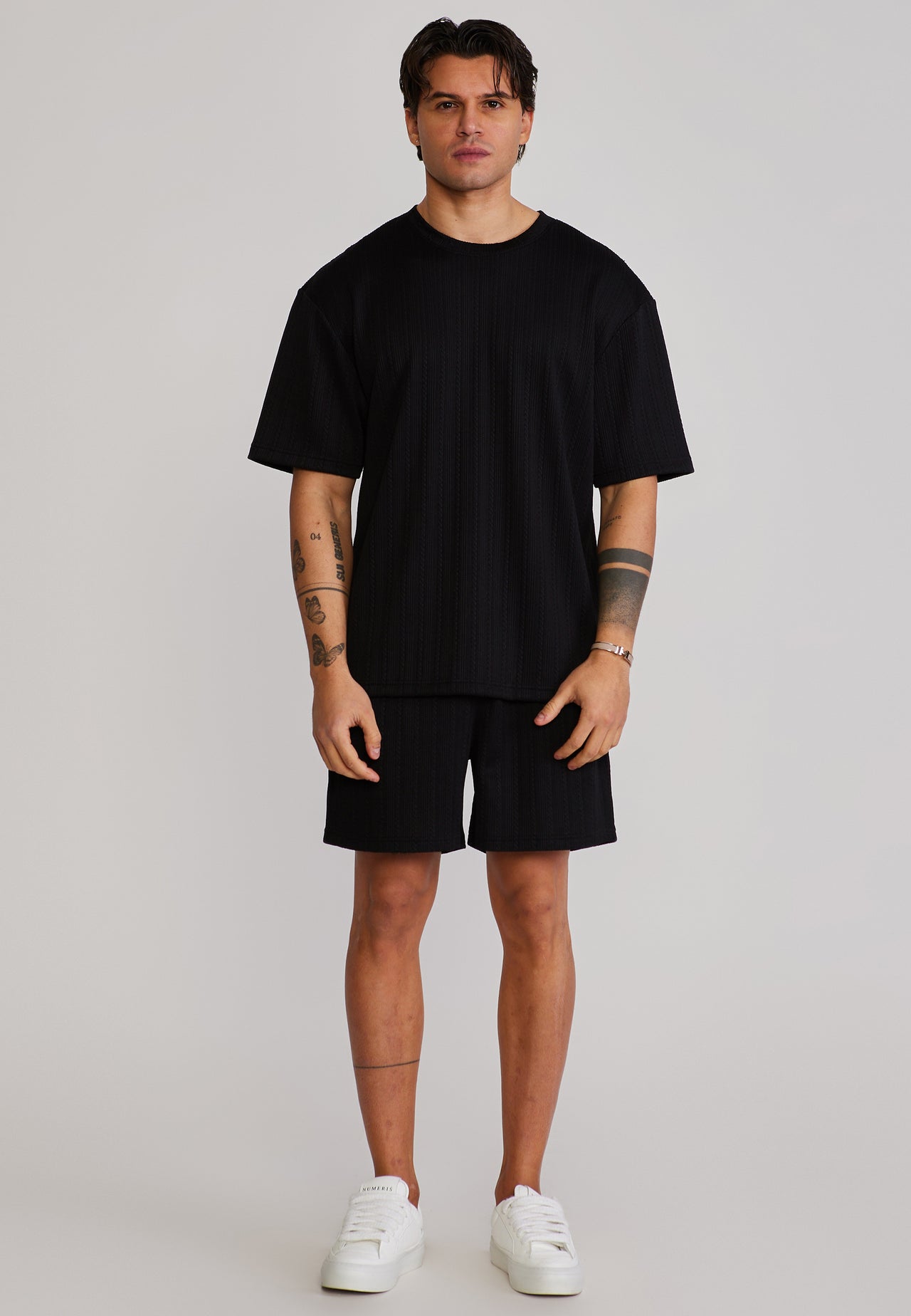 Black Textured Shorts (1)