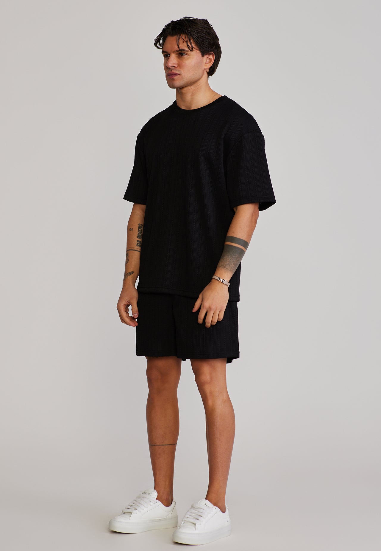 Black Textured Shorts (3)