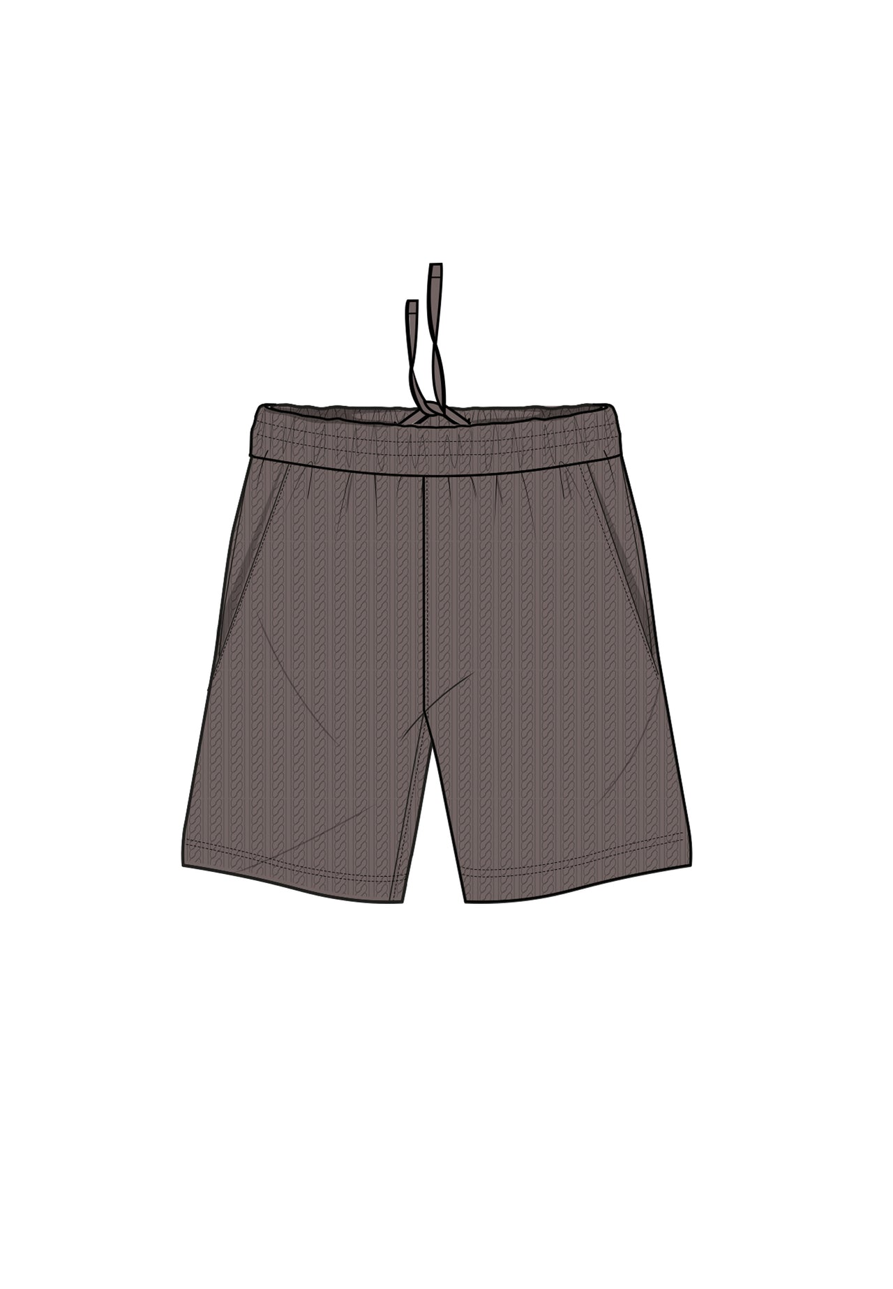 Brown Textured Shorts