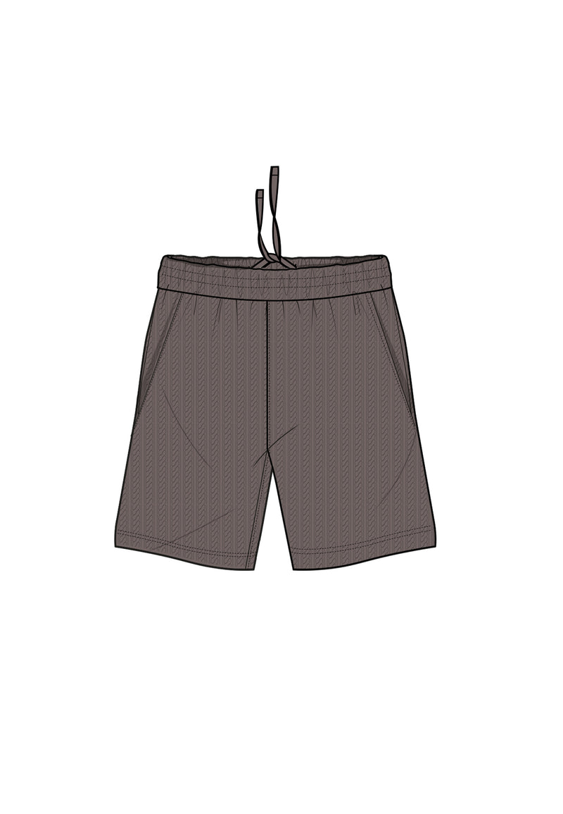 Brown Textured Shorts
