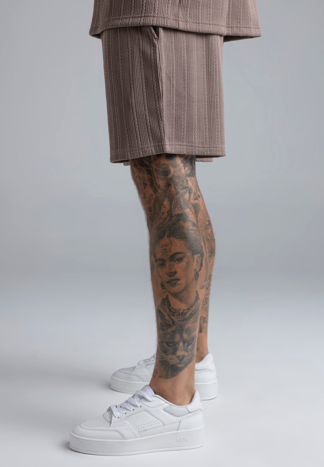 Brown Textured Shorts (2)