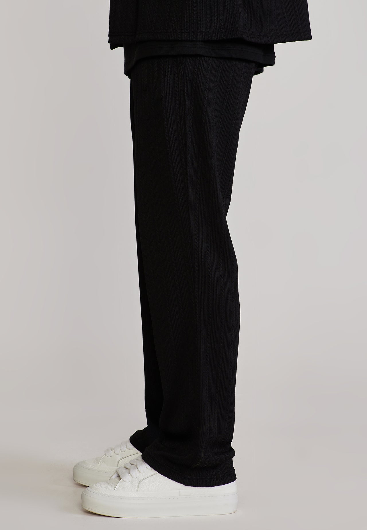 Black Textured Track Pants (2)