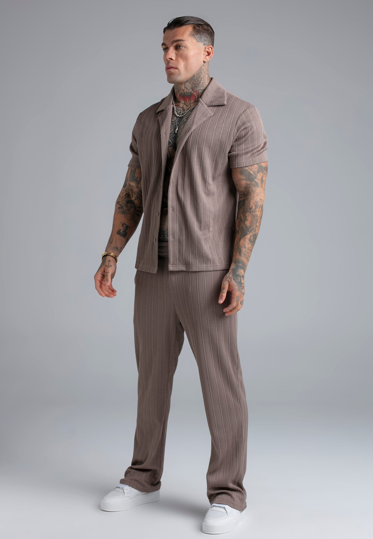 Brown Textured Track Pants (3)