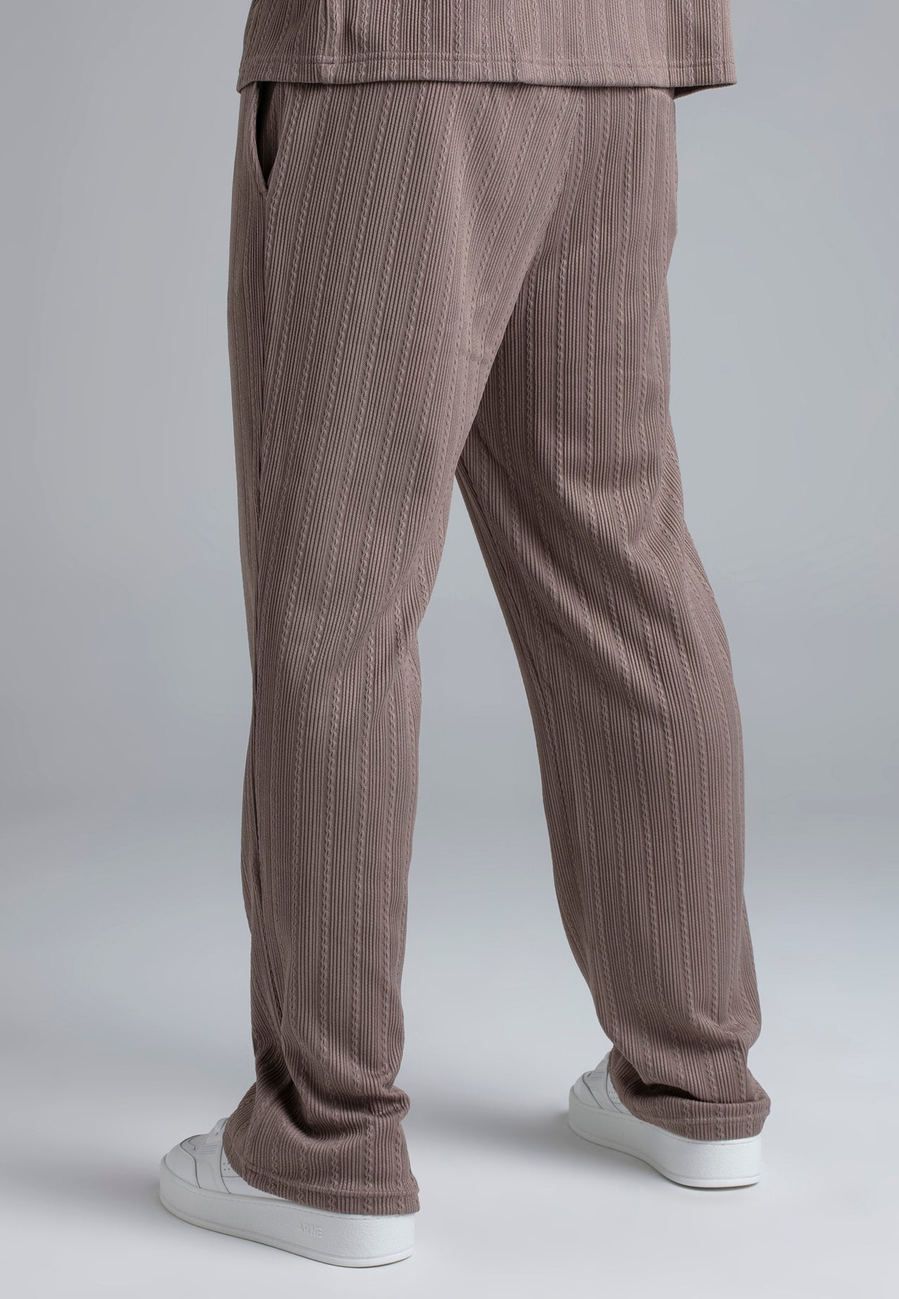 Brown Textured Track Pants (4)