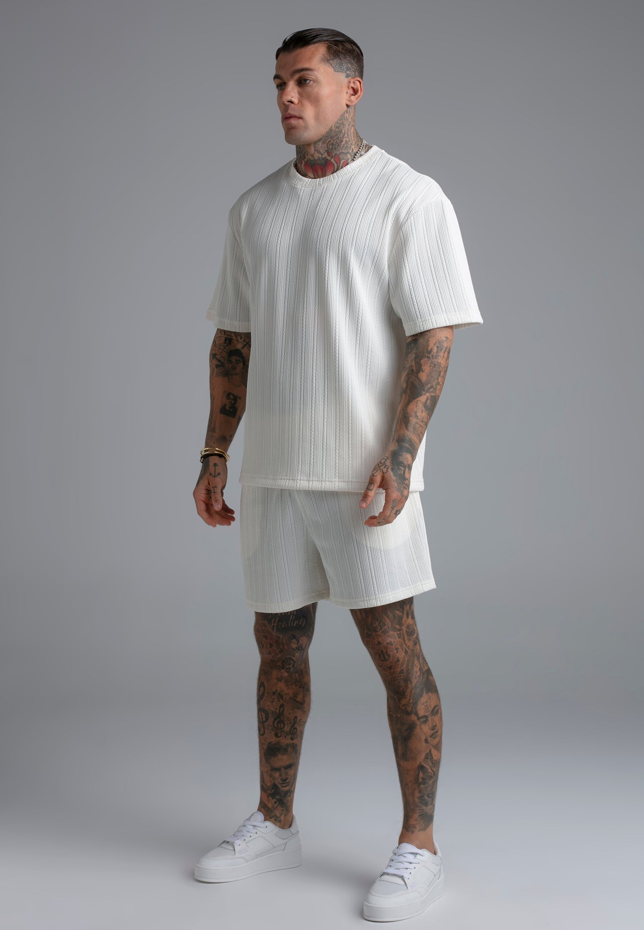 Ecru Textured T-Shirt (3)