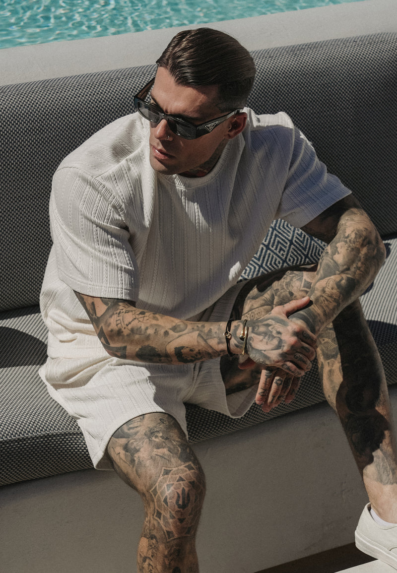 Ecru Textured T-Shirt