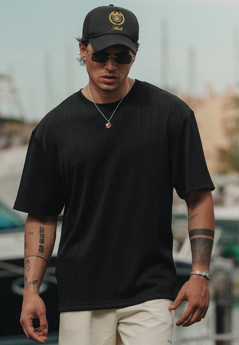 Black Textured T-Shirt