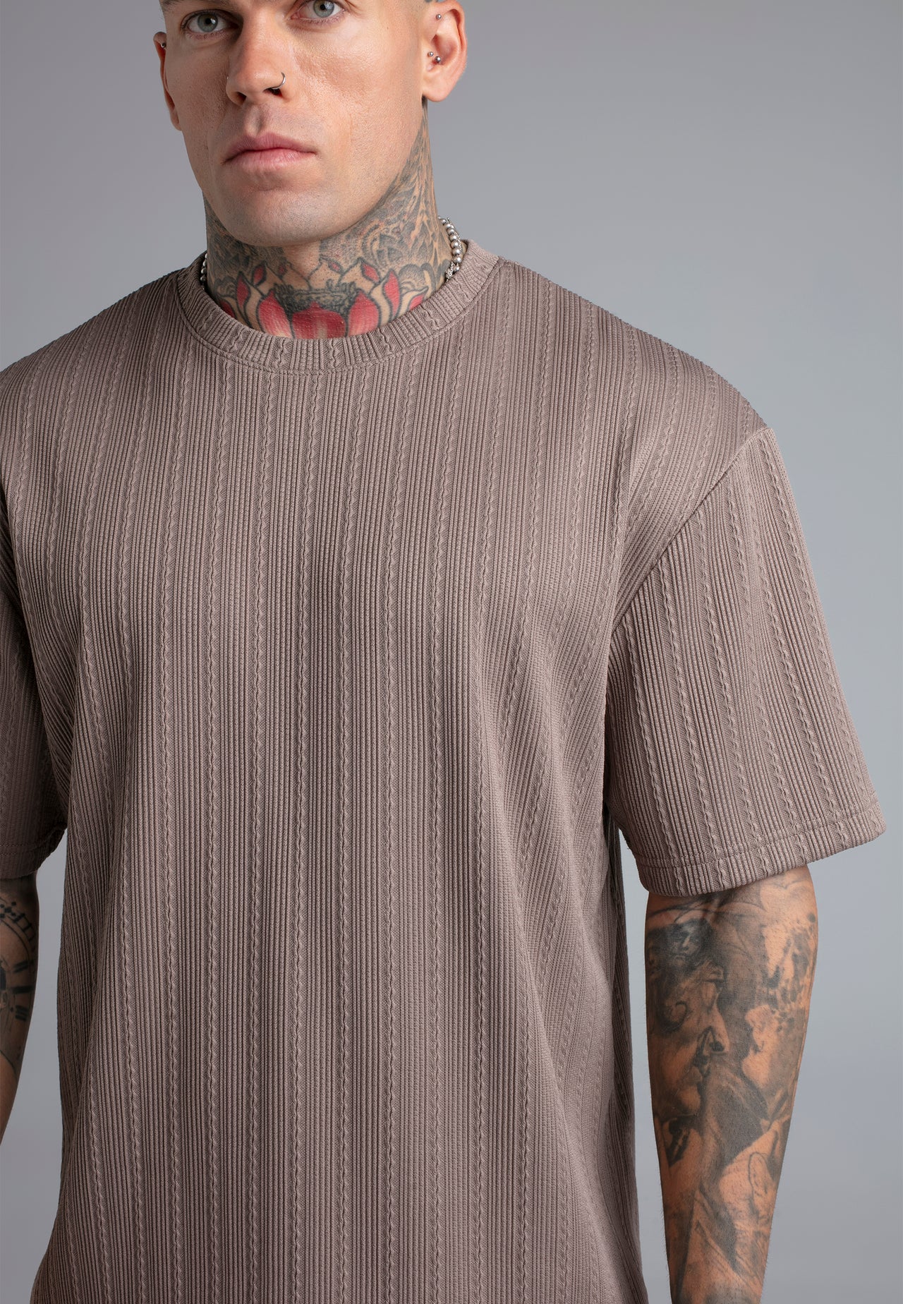 Brown Textured T-Shirt (1)