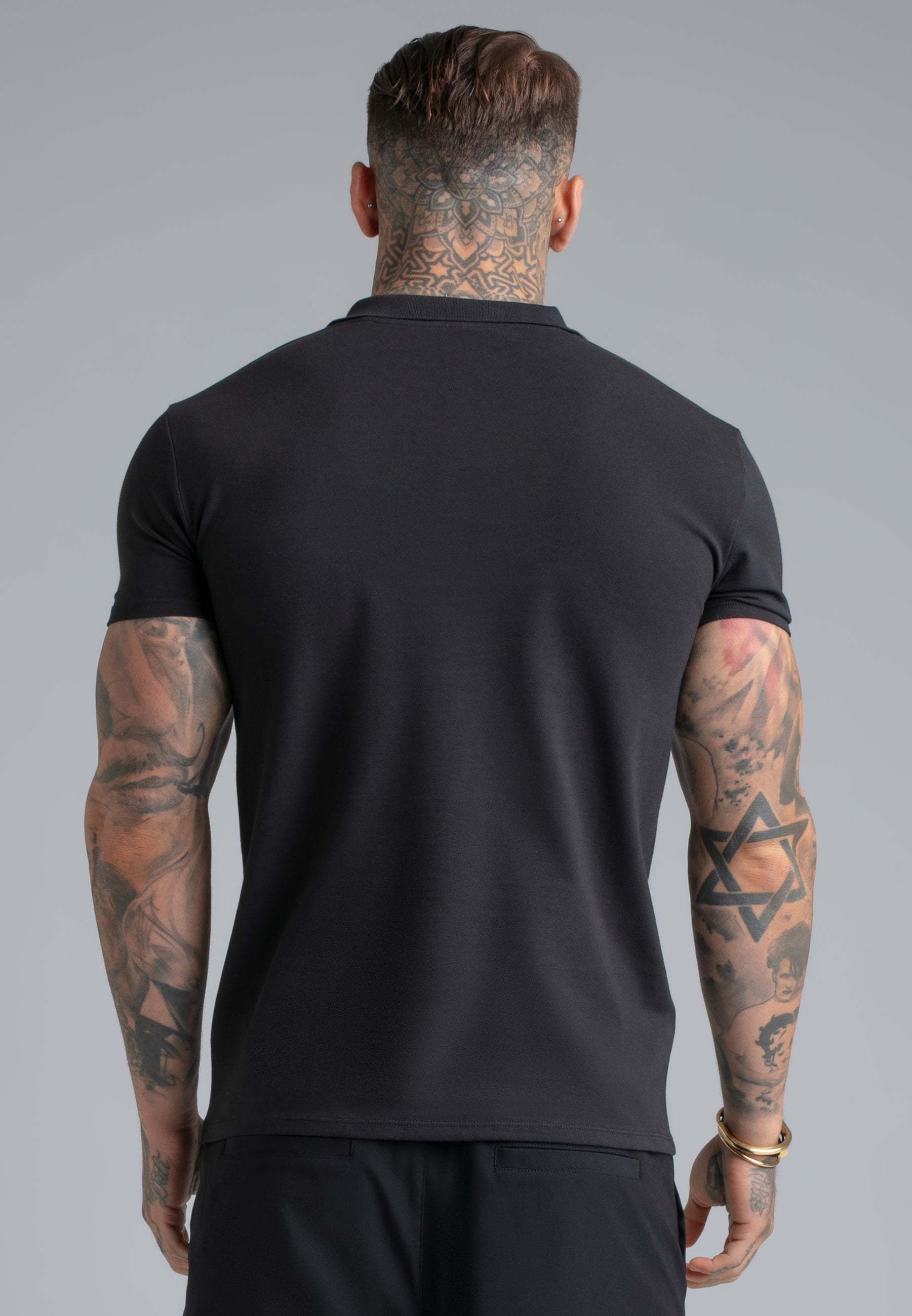 SikSilk Mens Black Polo T-Shirt | SikSilk US