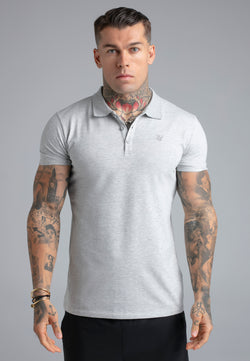 Grey Marl Polo T-Shirt