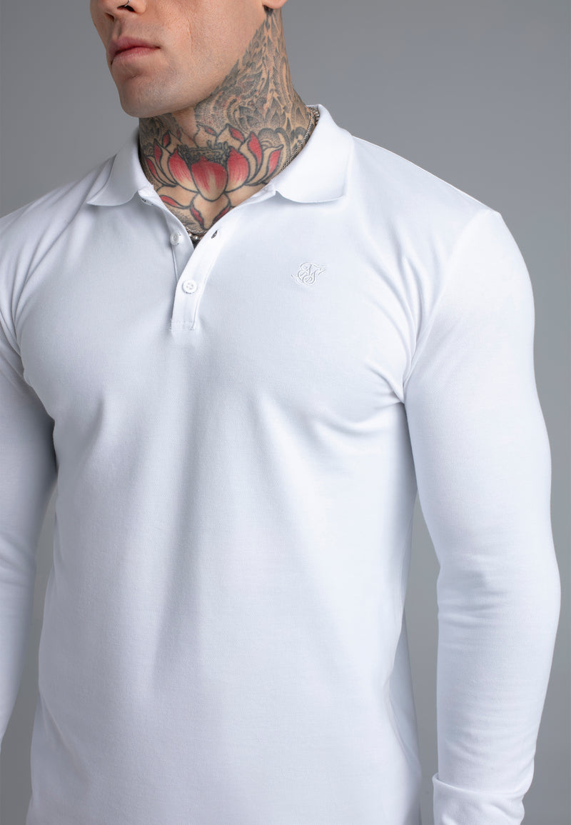 White LS Button Polo (1)