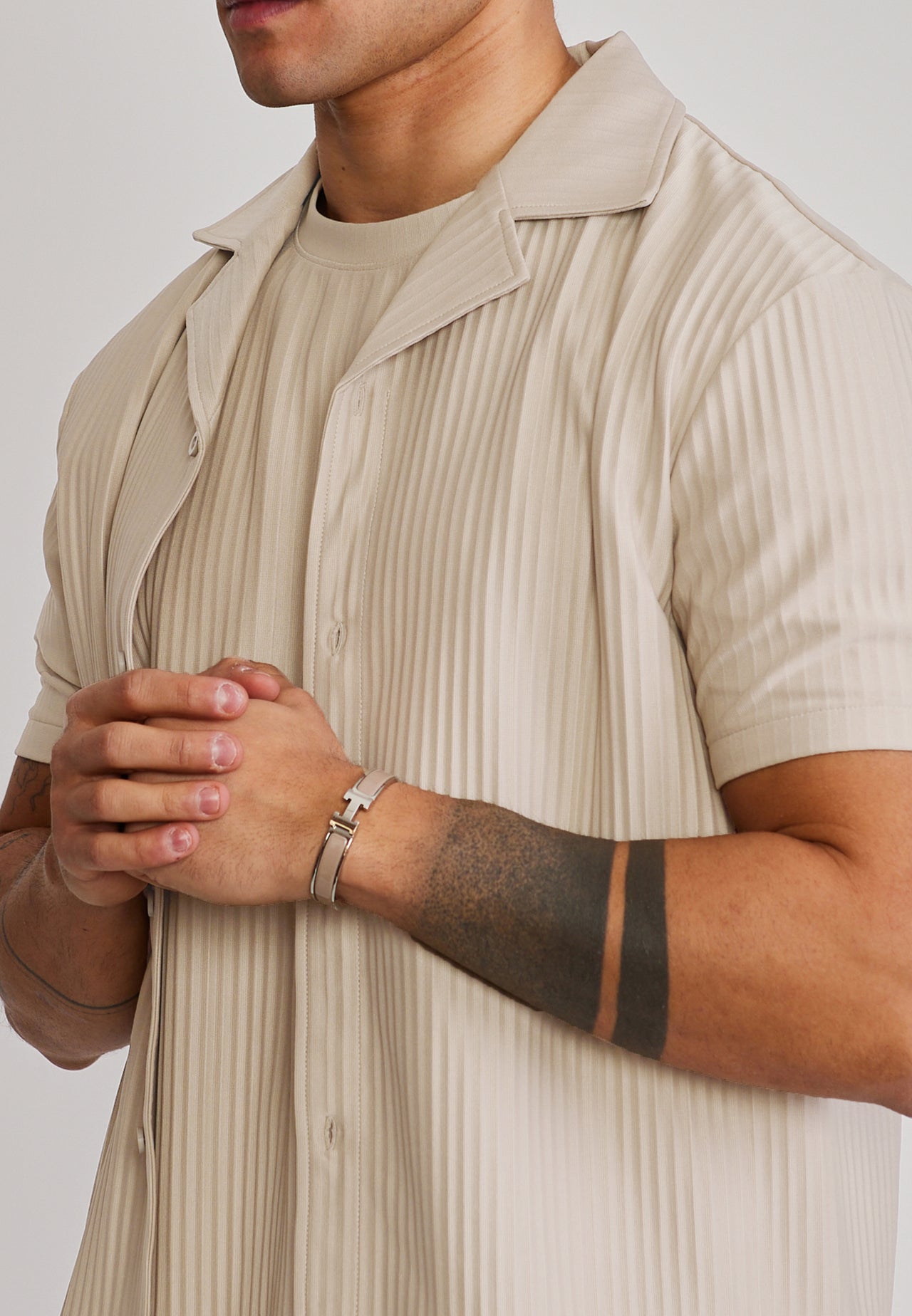 Ecru Plisse Shirt (1)